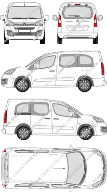 Citroën Berlingo, van/transporter, L2, Rear Flap, 1 Sliding Door (2015)
