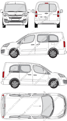 Citroën Berlingo, furgón, L2, Rear Wing Doors, 2 Sliding Doors (2015)