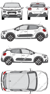 Citroën C3 avec Airbump, mit Airbumper, Hayon, 5 Doors (2017)