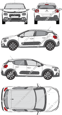 Citroën C3 mit Airbump, mit Airbumper, Kombilimousine, 5 Doors (2017)