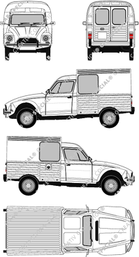 Citroën Acadiane, furgón, Rear Wing Doors (1978)