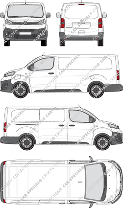 Citroën ë-Jumpy, Kastenwagen, XL, Rear Flap, 1 Sliding Door (2020)
