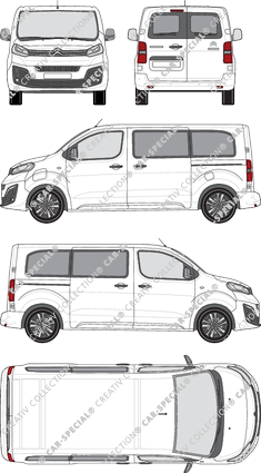 Citroën ë-Spacetourer, Minibus, M, Rear Wing Doors, 2 Sliding Doors (2020)