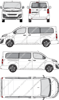 Citroën ë-Spacetourer, Minibus, XL, Rear Wing Doors, 2 Sliding Doors (2020)