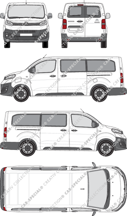 Citroën ë-Jumpy, minibus, XL, Rear Wing Doors, 2 Sliding Doors (2020)
