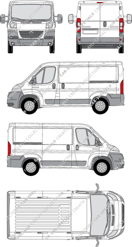Citroën Relay, furgón, L1H1, Rear Wing Doors, 2 Sliding Doors (2006)