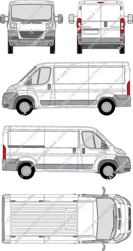 Citroën Relay, van/transporter, L2H1, medium wheelbase, Rear Wing Doors, 1 Sliding Door (2006)