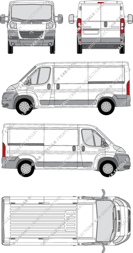 Citroën Relay, furgón, L2H1, paso de rueda medio, Rear Wing Doors, 2 Sliding Doors (2006)