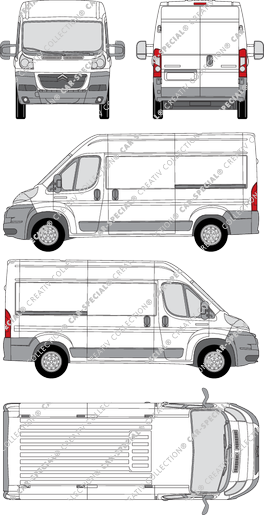 Citroën Relay, van/transporter, L2H2, medium wheelbase, Rear Wing Doors, 2 Sliding Doors (2006)