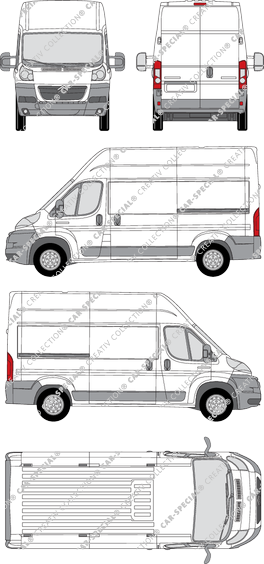 Citroën Relay, furgone, L2H3, empattement  moyen, Rear Wing Doors, 2 Sliding Doors (2006)