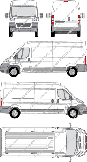 Citroën Relay, van/transporter, L3H2, long wheelbase, Rear Wing Doors, 1 Sliding Door (2006)
