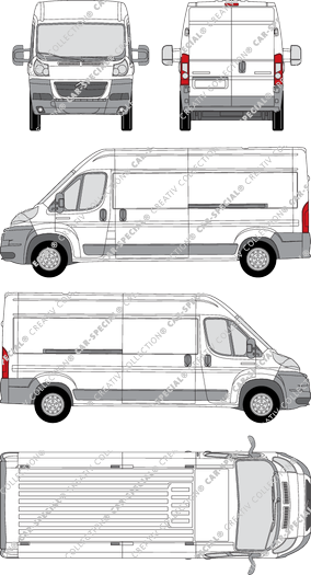 Citroën Relay, van/transporter, L3H2, long wheelbase, Rear Wing Doors, 2 Sliding Doors (2006)