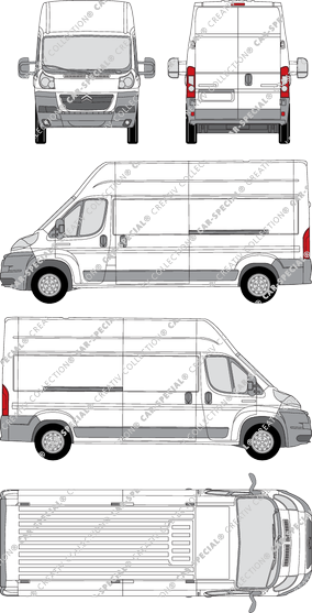 Citroën Relay, van/transporter, L3H3, long wheelbase, Rear Wing Doors, 2 Sliding Doors (2006)
