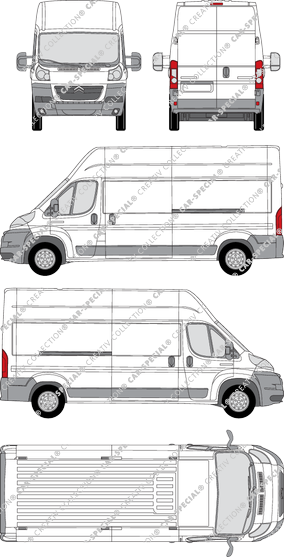 Citroën Relay, Kastenwagen, L3H3, Radstand lang, Rear Wing Doors, 2 Sliding Doors (2006)