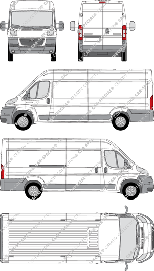Citroën Relay, van/transporter, L4H2, long wheelbase, Rear Wing Doors, 1 Sliding Door (2006)