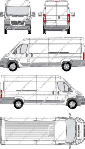 Citroën Relay, van/transporter, L4H2, long wheelbase, Rear Wing Doors, 2 Sliding Doors (2006)