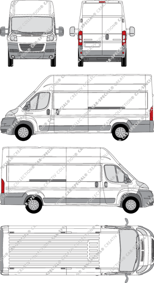 Citroën Relay, fourgon, L4H3, Radstand lang, Rear Wing Doors, 2 Sliding Doors (2006)