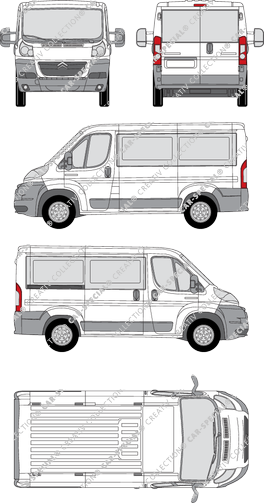 Citroën Relay, microbús, L1H1, Rear Wing Doors, 1 Sliding Door (2006)