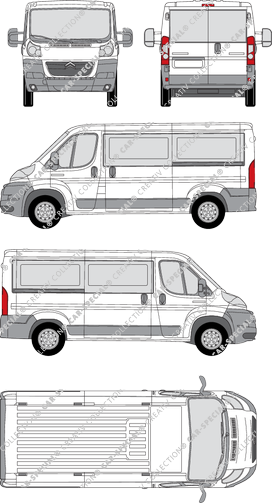 Citroën Relay, microbús, L2H1, Rear Wing Doors, 2 Sliding Doors (2006)