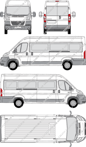 Citroën Relay, microbús, L3H3, Rear Wing Doors, 2 Sliding Doors (2006)