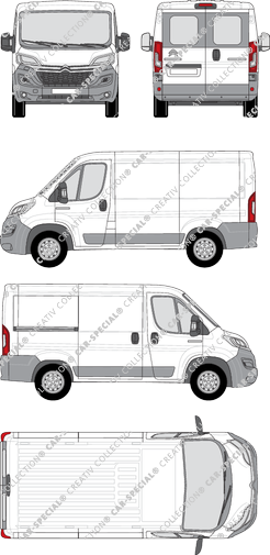 Citroën Relay, van/transporter, L1H1, rear window, Rear Wing Doors, 1 Sliding Door (2014)