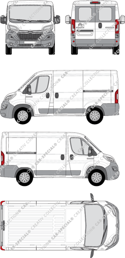 Citroën Relay, van/transporter, L1H1, rear window, Rear Wing Doors, 2 Sliding Doors (2014)