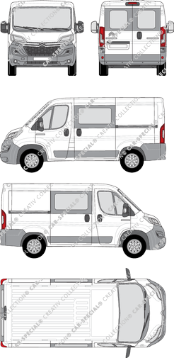 Citroën Relay, furgone, L1H1, vitre arrière, Doppelkabine, Rear Wing Doors, 2 Sliding Doors (2014)