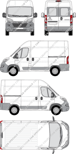Citroën Relay, van/transporter, L1H2, rear window, Rear Wing Doors, 2 Sliding Doors (2014)