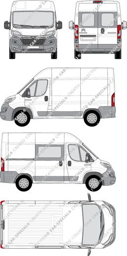 Citroën Relay, furgone, L1H2, Heck verglast, rechts teilverglast, Rear Wing Doors, 1 Sliding Door (2014)