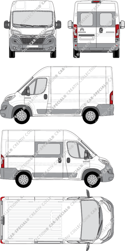 Citroën Relay, van/transporter, L1H2, Heck verglast, rechts teilverglast, Rear Wing Doors, 1 Sliding Door (2014)