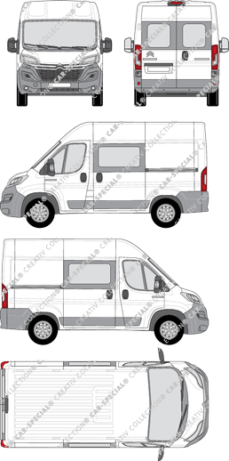 Citroën Relay, van/transporter, L1H2, rear window, double cab, Rear Wing Doors, 2 Sliding Doors (2014)