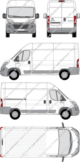 Citroën Relay, van/transporter, L2H2, Rear Wing Doors, 1 Sliding Door (2014)