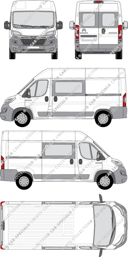 Citroën Relay, furgone, L2H2, vitre arrière, Doppelkabine, Rear Wing Doors, 2 Sliding Doors (2014)