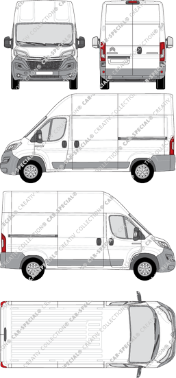 Citroën Relay, Kastenwagen, L2H3, Rear Wing Doors, 2 Sliding Doors (2014)