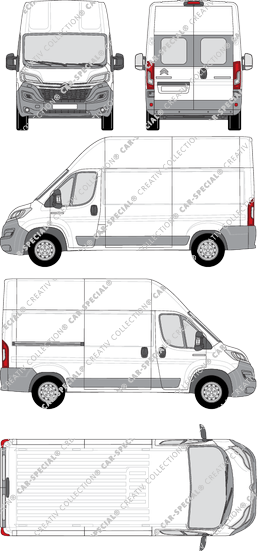 Citroën Relay, furgone, L2H3, vitre arrière, Rear Wing Doors, 1 Sliding Door (2014)