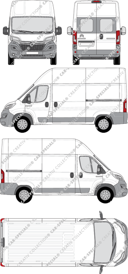 Citroën Relay, van/transporter, L2H3, rear window, Rear Wing Doors, 2 Sliding Doors (2014)