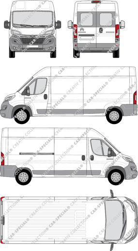 Citroën Relay, van/transporter, L3H2, rear window, Rear Wing Doors, 1 Sliding Door (2014)