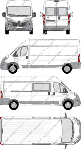 Citroën Relay, furgone, L3H2, Heck verglast, rechts teilverglast, Rear Wing Doors, 1 Sliding Door (2014)