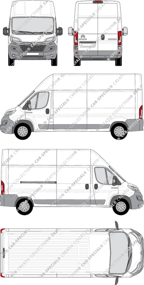 Citroën Relay, van/transporter, L3H3, Rear Wing Doors, 1 Sliding Door (2014)