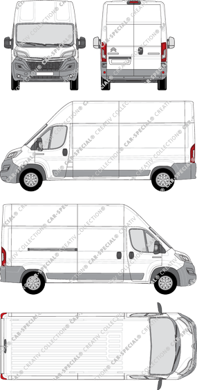 Citroën Relay, Kastenwagen, L3H3, Rear Wing Doors, 1 Sliding Door (2014)