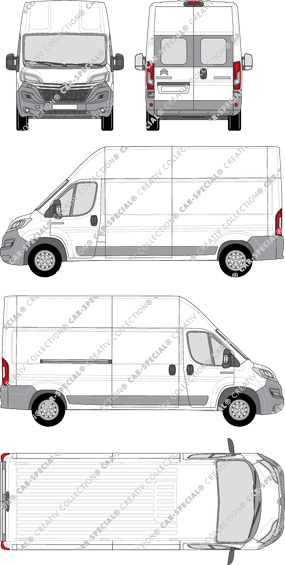 Citroën Relay, van/transporter, L3H3, rear window, Rear Wing Doors, 1 Sliding Door (2014)