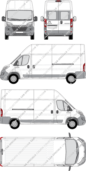 Citroën Relay, van/transporter, L3H3, rear window, Rear Wing Doors, 2 Sliding Doors (2014)