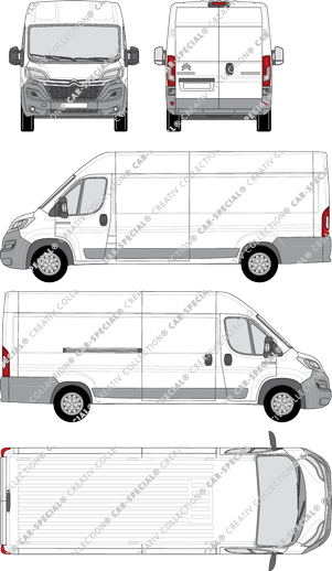 Citroën Relay, van/transporter, L4H2, Rear Wing Doors, 1 Sliding Door (2014)