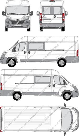 Citroën Relay, fourgon, L4H2, Heck verglast, double cabine, Rear Wing Doors, 2 Sliding Doors (2014)