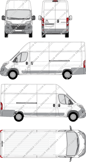 Citroën Relay, furgone, L4H3, Rear Wing Doors, 2 Sliding Doors (2014)