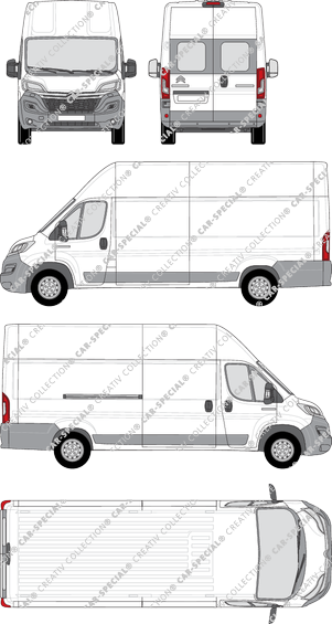 Citroën Relay, van/transporter, L4H3, rear window, Rear Wing Doors, 1 Sliding Door (2014)