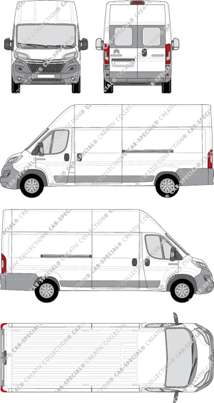 Citroën Relay, furgone, L4H3, vitre arrière, Rear Wing Doors, 2 Sliding Doors (2014)