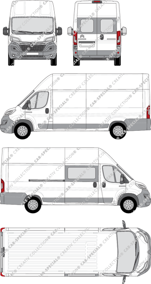 Citroën Relay, van/transporter, L4H3, Heck verglast, rechts teilverglast, Rear Wing Doors, 1 Sliding Door (2014)