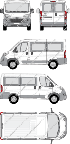 Citroën Relay, minibus, L1H1, Rear Wing Doors, 2 Sliding Doors (2014)