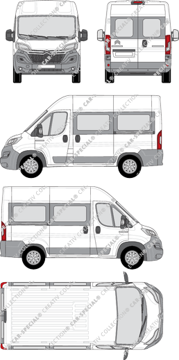 Citroën Relay, minibus, L1H2, Rear Wing Doors, 2 Sliding Doors (2014)